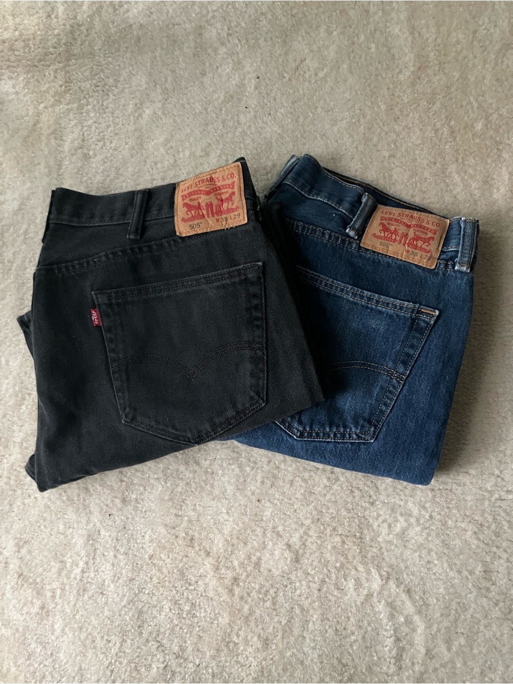 Levi's Men's Straight Jeans - Black & Blue Denim